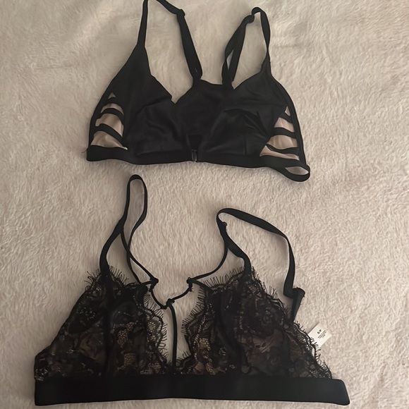 Express Other - Express Lot of 2 Black Bralettes.  Size S/P